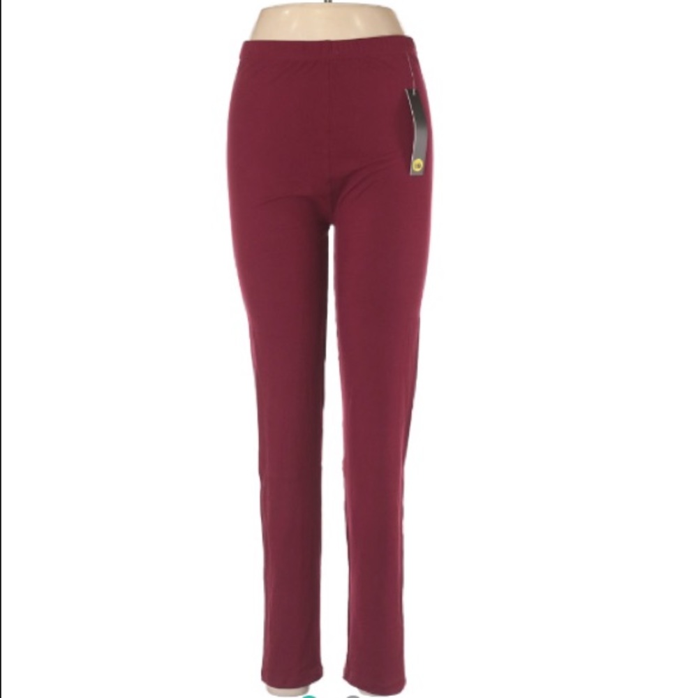 NWT New Mix Burgundy Plus Size Buttery Soft Basic leggings One Size - Picture 8 of 13